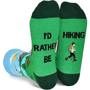 vavcktye Funny Socks Stocking Stuffers for Men Teens Gifts For Christmas Birthday Gifts for Men Dad Boyfriend Son Him (Hiking)