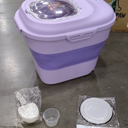 20-23 Lbs Dog Food Storage Container - Collapsible Dog Food Container with Wheels Airtight Lids, Scoop and Silicone Bowl, Pet Food Storage Dry Food For Dog, Cats and Other Pet (Purple)