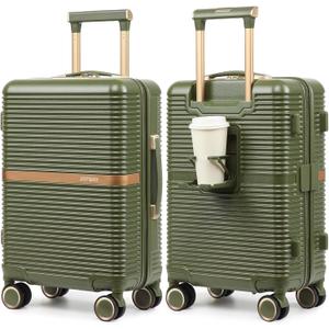 Joyway Lightweight Carry-On Luggage 20 Inch with Spinner Wheels, TSA Lock, Durable ABS Hardshell Suitcase for Business & Travel (Dark Green, 20 Inch)