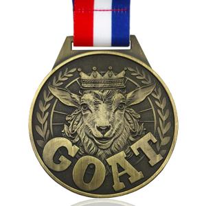 Goat Medal - 3ft Greatest Champion Medal of All Time, Goat Pendant Medal with Neck Strap, Goat Award Chain for Football Basketball Sports Championship MVP Award and Tournament League Champion