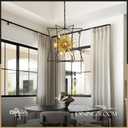 brfaixla Modern 23.2" Black Gold Sputnik Chandelier for Dining Room Industrial Retro Geometric 12-Light Ceiling Pendant Light Fixture for Kitchen Island Bedroom Living Room Hallway Entryway Foyer