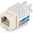 Everest 45 Angled RJ45 Cat6 Keystone Jacks 10-Pack in Light Almond - Slim Profile Female RJ45 Connectors - Cat 6 Keystone Jack - Compatible with 45 Angled Speed Termination Tool - 45Term