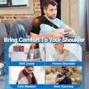 Cordless Shoulder Heating Pad with Massager, Portable Shoulder Massager Wrap with 6 Timer & 3 Vibration with 6 Heat & Timer Modes Warmer for Men Women
