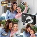 Digital Camera for Kids,1080P 48MP Point and Shoot Digital Cameras with 32GB Memory Card and 16X Digital Zoom Kids Camera, Compact Portable Small Gift for Boys Girls Teenager