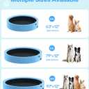 Pechfun 79'' Dog Pool with Sprinkler, Dog Pools for Large Dogs, Foldable 2-in-1 Kiddie Pool for Dogs & Kids, Non-Slip Heavy Duty Hard Plastic Pet Bathing Tub for Outdoor Backyard, Blue