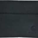 Carhartt Men's Casual Saddle Leather Wallets, Available in Multiple Styles and Colors (Black (Bifold))