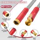 Stainless Steel Garden Hose 50ft, Heavy Duty Water Hose with 10 Functional Nozzles, No Kink, Lightweight and Flexible, Strong and Durable, Suitable for Outdoor,Yard and Lawn