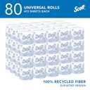 Scott Professional 100% Recycled Fiber Standard Roll Bulk Toilet Paper (13217), 2-Ply, Elevated Design, White, Individually Wrapped (80 Rolls of 473 Sheets, 37,840 Sheet Total)