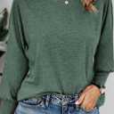 Dokotoo Womens Tops Long Sleeve Tops Shirts 2025 Spring Trendy Business Work Loose Basic T-Shirts (Green, XXL)