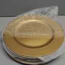 ZEAYEA 12 Pack Gold Charger Plates, 13 Inch Plastic Round Dinner Charger Plates for Wedding Party, Elegant Tabletop Decor
