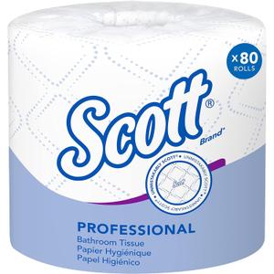 Scott Professional Standard Roll Bulk Toilet Paper (04460), 2-Ply, Elevated Design, White, Individually Wrapped (80 Rolls of 550 Sheets, 44,000 Sheet Total)