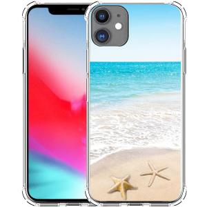 Case for iPhone 11 Beach Summer Gel Silicone Slim Drop Proof Heavy Duty Protection Cover Compatible for iPhone 11 & Beachy Waves Starfish Ocean Sea Scene Theme Tropical Design