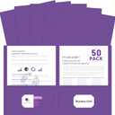 Two Pocket Folders, PANDRI 50 Pack 2 Pocket Folders, Letter Size Paper File Folder for School Office Home Business, Purple