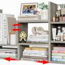 NUTIKAS Desk Shelves Desktop Orgnizer Shlef - Grey Office Organization for Top of Desk Organizers and Accessories Corner Bookshelf Table Top Shelving Small Hutch Decorations for Office