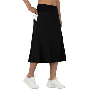 ANIVIVO Women's Midi Length Skorts Skirts with Pockets Modest Skirts 28" Long Knee Length Athletic Skorts L