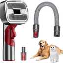 Pet Dog Grooming Attachment Kit, Deshedding Brush Attachment for V15, V11, V10, V8, V7  Effective Grooming & Cleaning  Hair Grooming Tools for Dog and Cat, 3 Pack (A:Needle Comb+Hose+Connector)