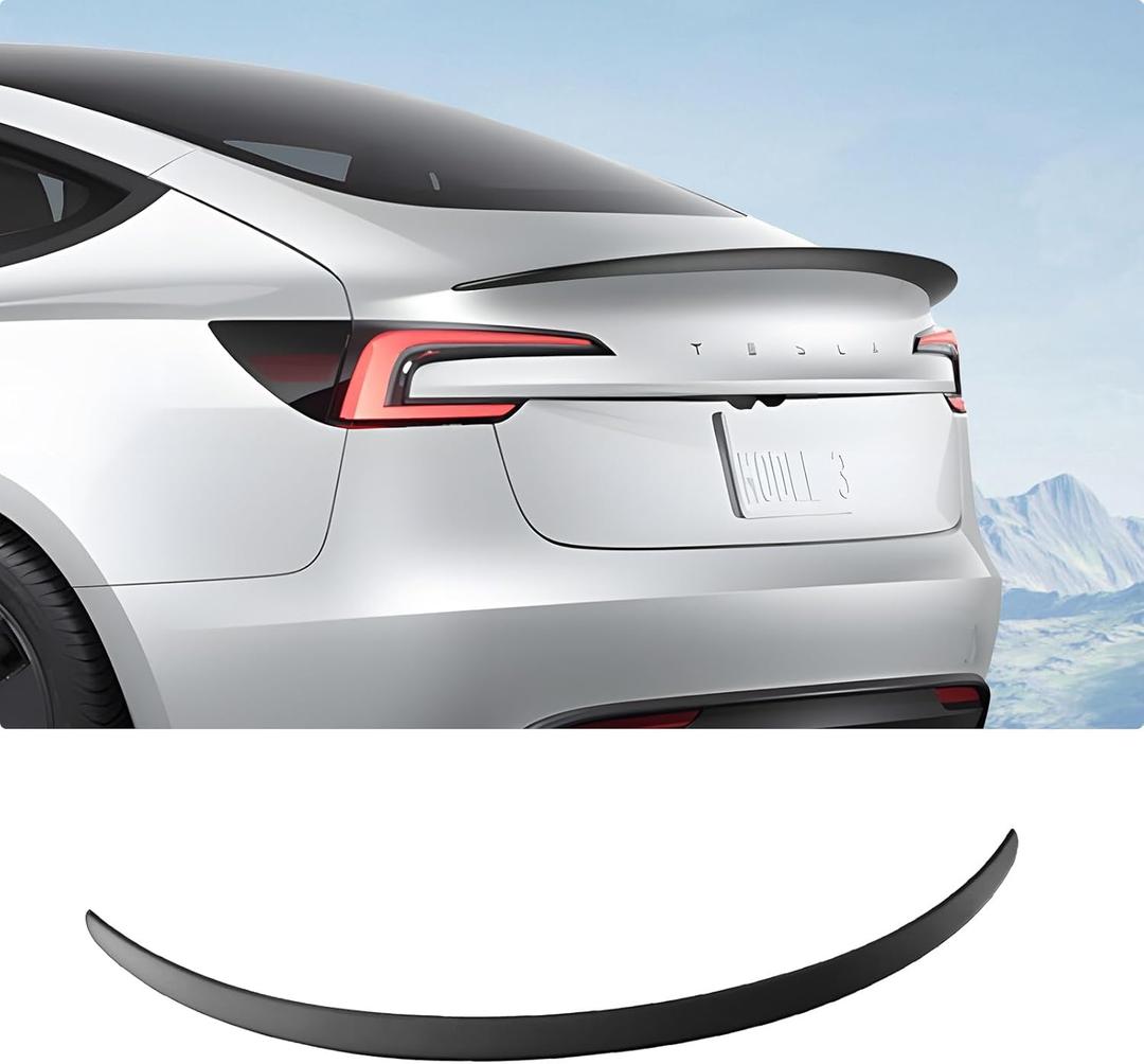 BASENOR 2026 2025 2024 Tesla Model 3 Highland Spoiler OEM Rear Spoiler Wing Performance Rear Trunk Lip ABS Material [Proprietary Design] Model 3 Accessories Gen 2, Matte Black