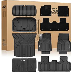 3W Tesla Model Y Juniper Floor Mats(not for Standard), Metal Pedal, Carpets Double Layer, 2025 2026 Model Y Acecessories, TPE All Weather Waterproof Custom Fit Liners, Vigormold (Front Seats Only)