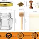 Adabocute 20 Pack Mini Honey Jars with Dipper - Perfect for Baby Shower Favors and Wedding Favors - Includes Bee Pendants Tags and Jute Bags - Gold Lid