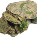 IBWell Leopard Gecko Hide Small Reptile Hides Resin Mini Reptile Basking Rock Humid Hide Turtle Cave Lizard Hide Reptile & Amphibian Habitat DCor