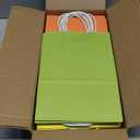 RACETOP 32 Pack Small Paper Gift Bags with Handles, 5.8"3.2"8.25" Kraft Paper Party Favor Bags Bulk for Kids Birthday, Baby Shower, Crafts, Wedding, Party Supplies (8 Colors) (Green)