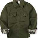 OCHENTA Boys Button Down Shirt Long Sleeve Casual Military Scout Spring Fall Clothes