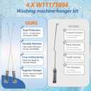 W11171694 W11396716 Suspension Rod, Washing machine suspension rod (4PCS), for Whirlpool WTW5100HC0 WTW5105HW2 WTW5105HW0 WTW6120HW0 & for Maytag MVW6230HW2 MVW6230HW0