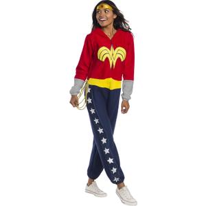 Rubies DC Comics: Wonder Woman Hooded Zipster Jumpsuit for Adults, Women's Small