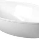 CaterLine Luau 64-Ounce Heavyweight Plastic Oval Serving Bowl, White 