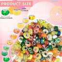 Zyehxed Large Hole Beads Orange Yellow Green Fairy Wand Garden Beads, Assorted European Craft Big Beads Large Hole Lampwork Spacer Bead for DIY Bracelet Necklace Jewelry Making Decoration Supplies, 150 Pcs