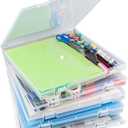 12x12'' Scrapbook Paper Storage, 5 Pack Board Game Storages, Stackable Paper Storage for Magazine, Art Supplies, Files, Photo, Vinyls, Crafts