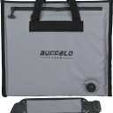 Buffalo Gear Insulated Cooler Bag - 20x18in Bait Cooler, Waterproof Fish Kill Bag (Gray)