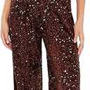 Forever 21 Women's Sequin Velvet High-Rise Pants, Brown