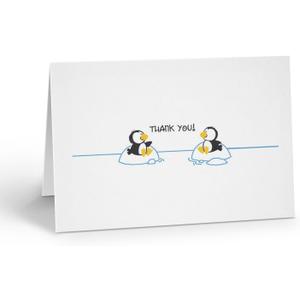 Stonehouse Collection Penguin Thank You Note Cards - Blank Thank You Notes - USA Made - Boxed Set Cute Animals Note Cards (Penguin)