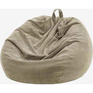 Nobildonna 3 ft Bean Bag Chair Cover (No Filler) 35"43" Large Stuffed Animal Storage Bean Bag Washable Big Beanbag Chair Cover Premium Corduroy Bean Bag Cover for Adults,Kids,Khaki Gray 300L