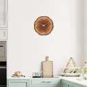 XNM Rustic Large Clock for Kitchen Brown Wood Wall Clocks Battery Operated 16 Inch Analog Annual Ring Wall Clock Non Ticking (MDF No Solid Wood)