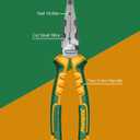 8-Inch High Leverage Long Nose Pliers, High Leverage Needle Nose Pliers, Nail Holder & Spanner Function, 30% Labor Saving, Black Polished