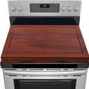 Acacia Wood Stove Top Cover - Electric & Gas Stove - 30"L x 22"W x 2.5"Th Raised Cutting Board with Adjustable Legs & Juice Grooves