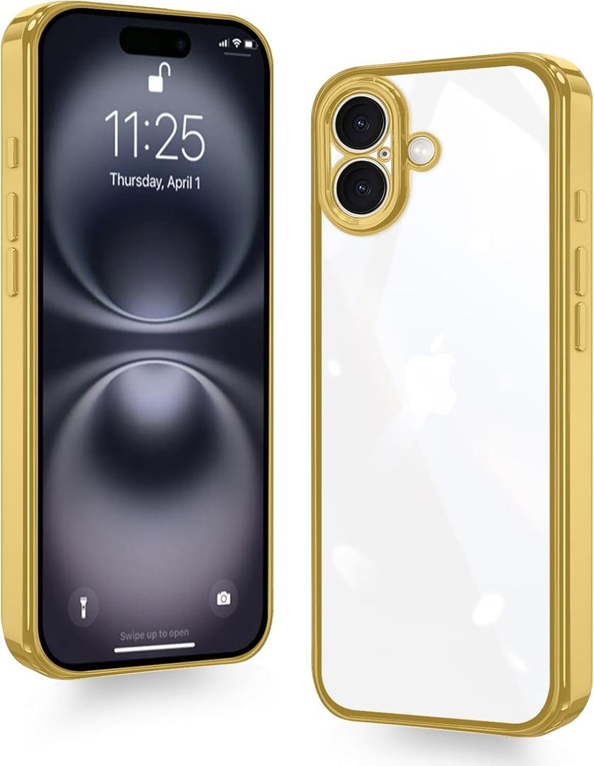 3 x for iPhone 16 Plus Case Clear,Thin Soft Protective CoverShockproof Military-Grade Protection Anti-Scratch Gold 3 x for iPhone 16 Plus Case Clear,Thin Soft Protective CoverShockproof Military-Grade Protection Anti-Scratch Gold