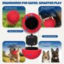 3 x Fsitego Dog Balls: Interactive Dog Ball Auto Rolling - Interactive Dog Toys for Aggressive Chewers - Bouncy & Throwable, Type-C Rechargeable, Washable, for Small & Medium & Large Dogs Red