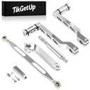 TIKGETUP 4Pcs Shifter Lever Shaft + Shift Rod Lever + Heel Toe Gear Shifter Lever Kit for Harley Touring 1984-2016 Street Road Electra Glide Road King Ultra Limited,Chrome