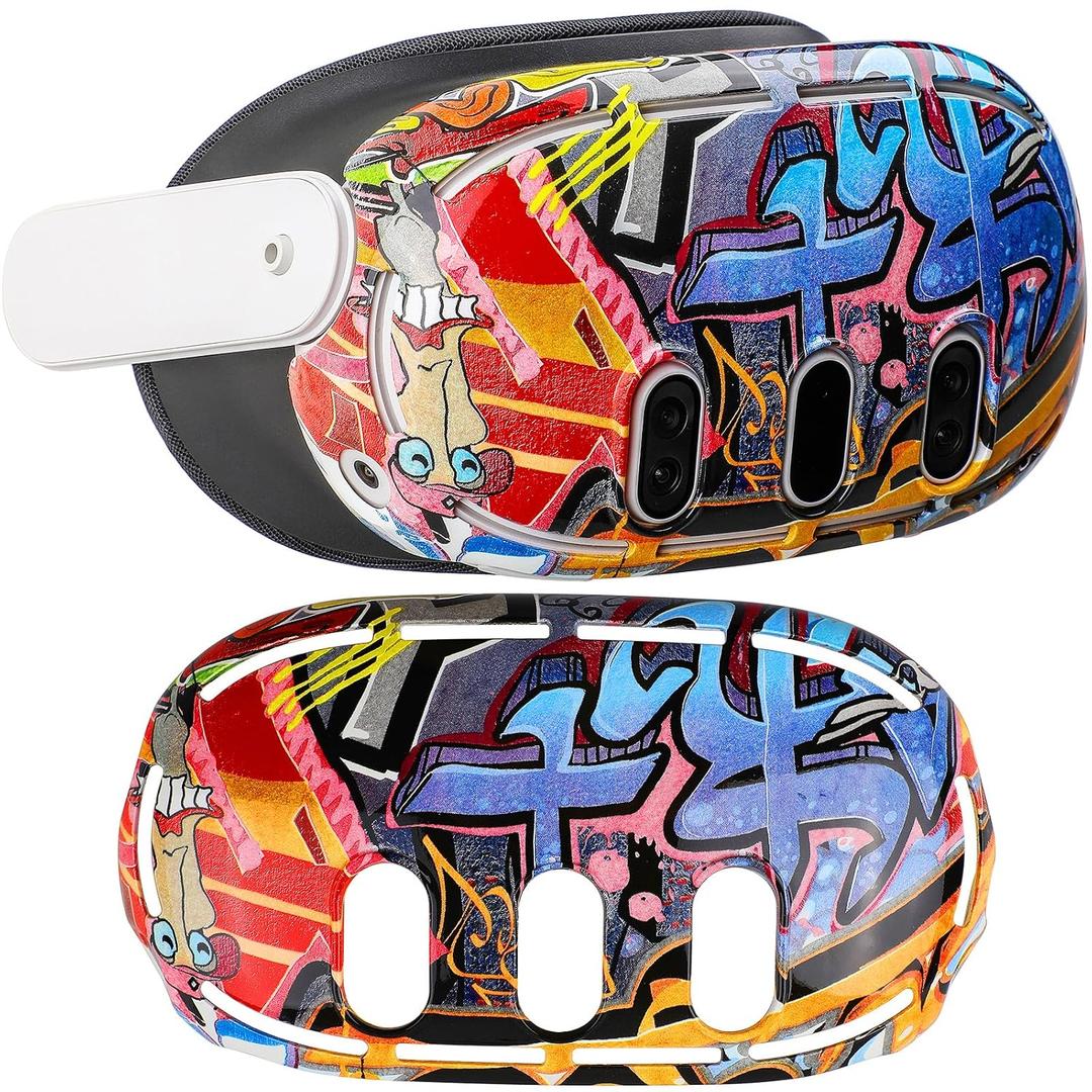 MIOKAU Hard Shell Protector Case Cover for Meta Quest 3,VR Headset Protector for Oculus Quest 3,Accessories for Quest 3 (Colorful)