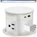 Pop Up Outlet 15W Wireless Charger,4 Outlets 1875W USB C PD20W Super Charging 6.5FT 16AWG Cable 3.86 inch Hole Pop Up Power Outlet for Kitchen Countertop,Office Conference Table UL Testing -White