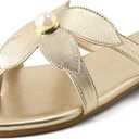 Flat Sandals for Women Pearl Slides Flower Flip Flops Round Toe Comfortable Beach Dressy Shoes
