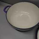 Iron Dutch Oven Pot with Lid, Enameled, Round, Dual Handles, Heavy-Duty, Medium  Purple