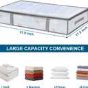 2 Pack Under Bed Storage Containers Bins, Humid-Proof Plastic Underbed Storage Bins, Clothes Storage and Organization Bags, Under the Bed Blanket Storage with Handles for Clothes, Bedroom