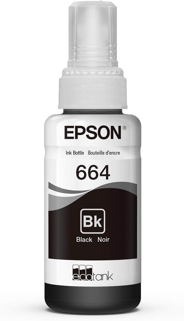 EPSON 664 EcoTank Ink Ultra-high Capacity Bottle Black (T664120-S) Works with ET-2500, 2550, 4500, 4550, 2600, 2650, 3600, 16500