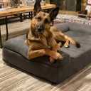 Big Barker Orthopedic Sofa Dog Bed - 7 Dog Bed for Large Dogs w/Washable Microsuede Cover - Elevated Dog Bed Made in The USA w/  (Sofa, Extra Large, Charcoal Grey) (X-Large)