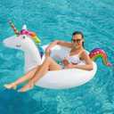 Inflatable Unicorn Flamingo Pool Floats - Jasonwell 2 Pack Pool Floaties Inflatables Rafts for Swimming Pool Tubes for Floating Lake Beach Floaty Swim Rings Pool Party Toys for Adults Kids, 71"L x 43"W