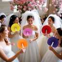 24 Pieces Multicolor Round Paper Fans | Foldable Handheld Fans for Women,Folding Hand Fans for Wedding,Bridal Guest,Church,Party Favors,Dancing,Birthday,DIY